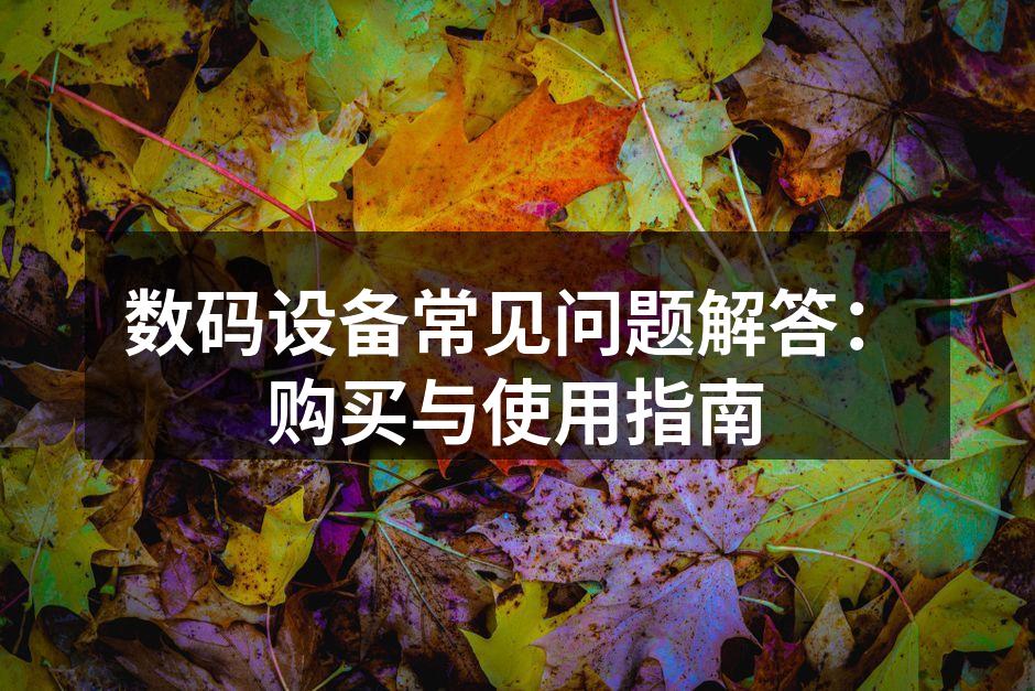 数码设备种类繁多